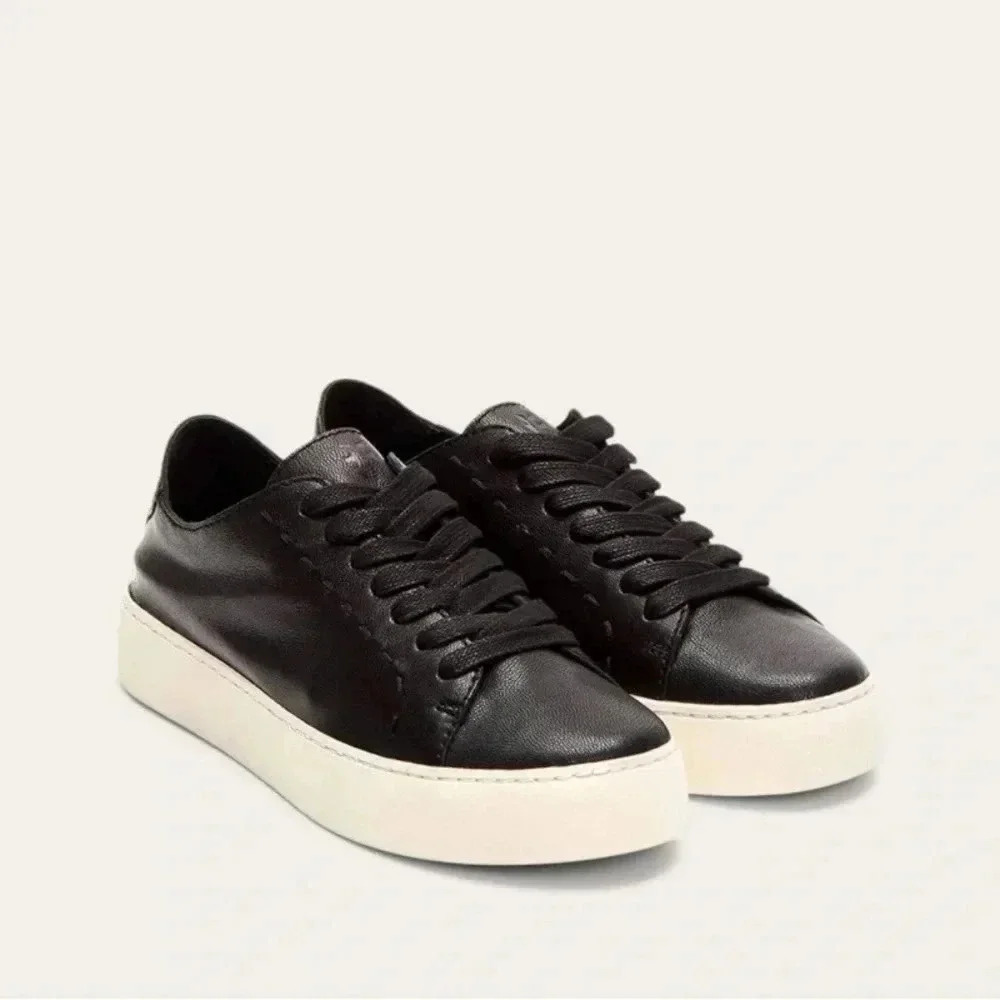 Frye Lena Low Lace Oxford Sneaker Black Sz 7